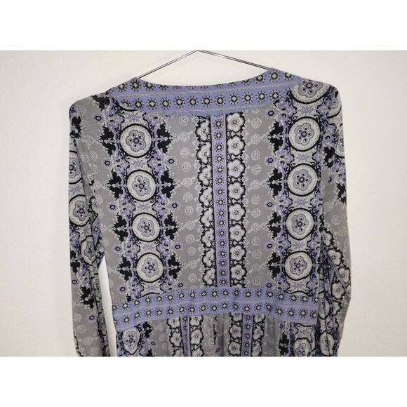 Athleta Womens Dress Sz Medium Mini Gray Lavender Tunic Wrap Stretch Cottagecore - Picture 11 of 14